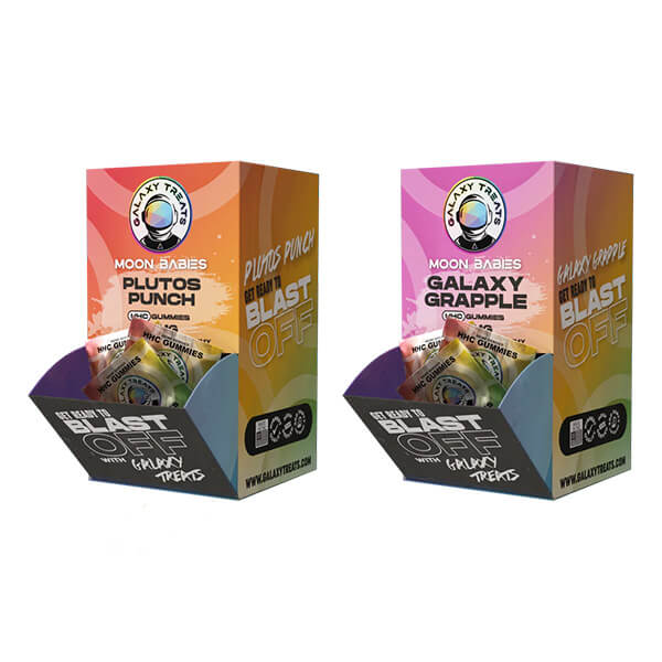 Galaxy Treats Moon Babies HHC Gummies 50mg 2-Pack - 50pc Gravity Feeder Display