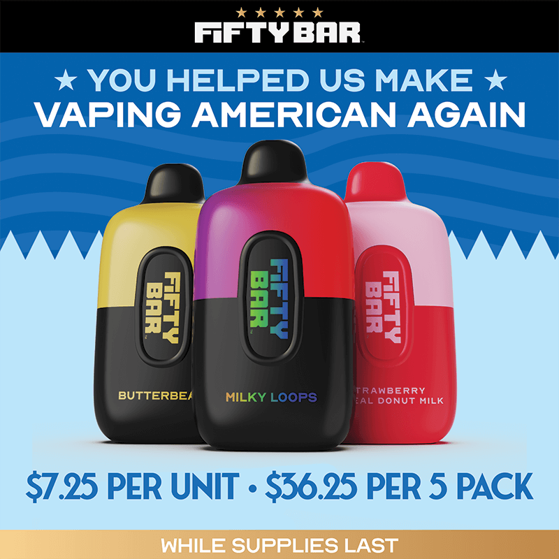 Fifty Bar Disposable 6500 Puffs 18mL 50mg - MOQ 5