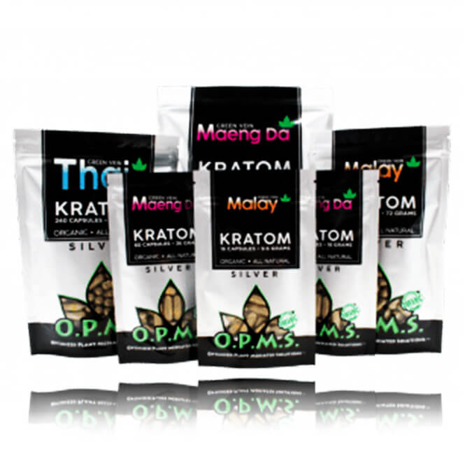 OPMS Kratom Silver Capsules Bag