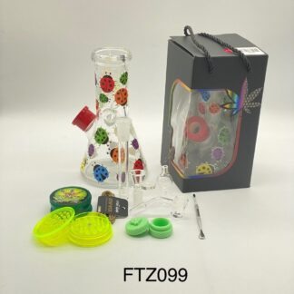 Non branded - Water Pipe B94 All in One Ladybug Design Beaker with Complete Kit