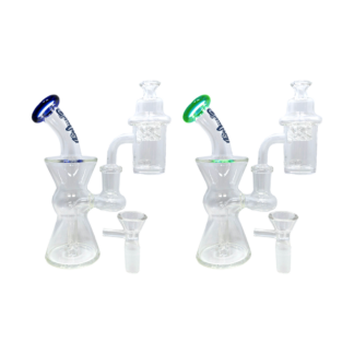 Dogg Lbs (Water Pipe) DLWP0031-0032 6" Everyday Mini Rig Hourglass Box Set with Banger & Carb Cap
