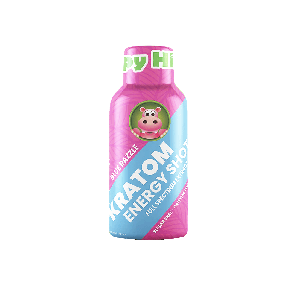 Happy Hippo Kratom Energy Liquid Shots 50mg 59mL Bottle - 12pc Display - Image 3