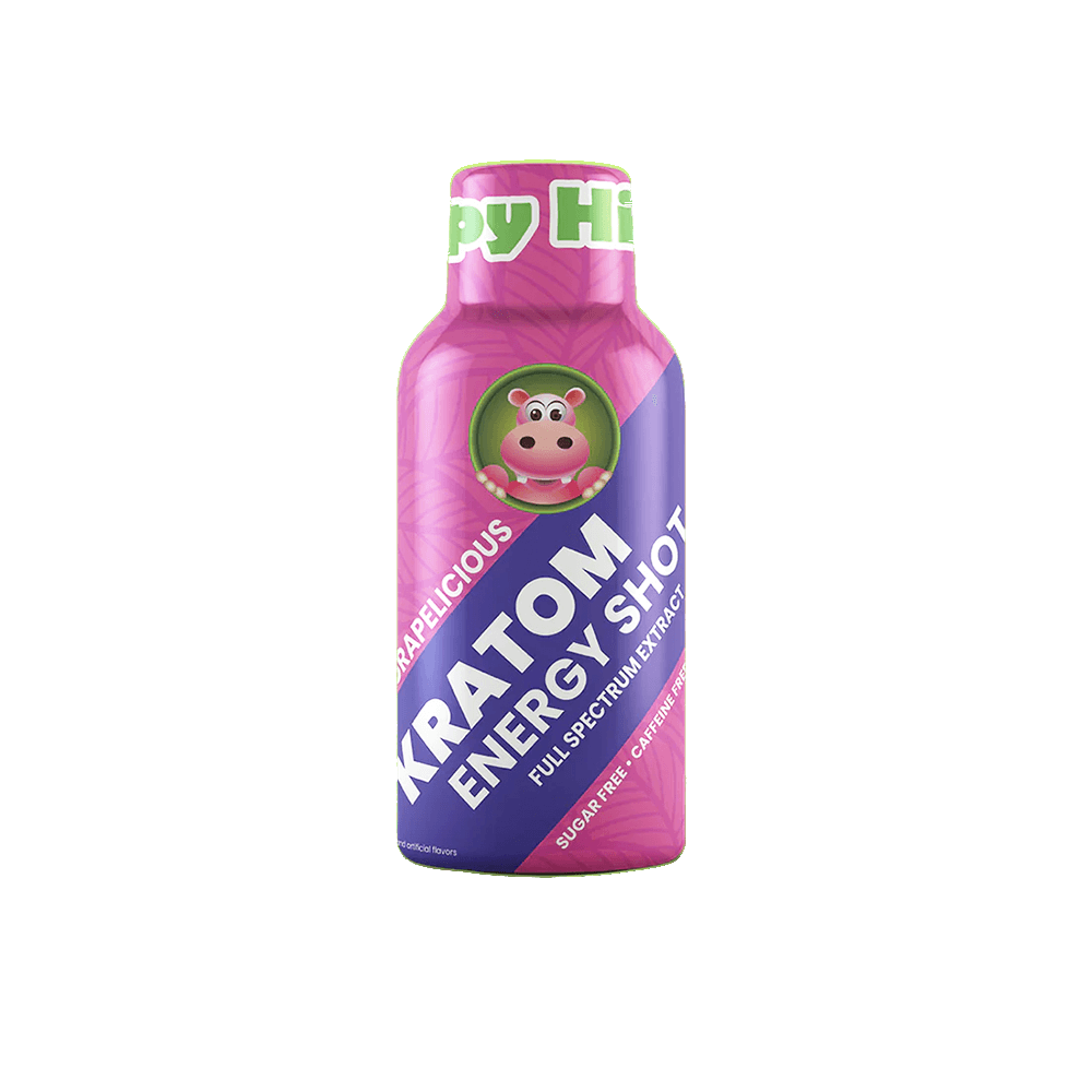 Happy Hippo Kratom Energy Liquid Shots 50mg 59mL Bottle - 12pc Display - Image 6