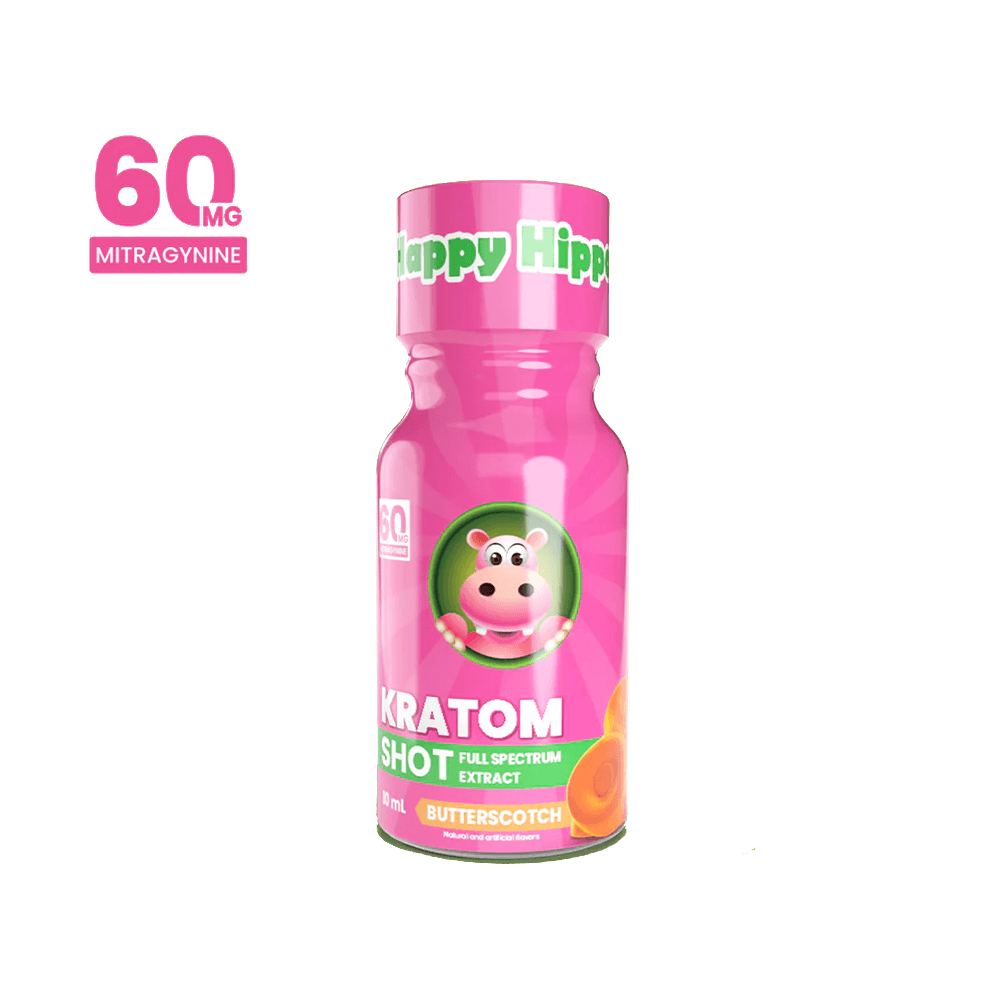 Happy Hippo Kratom Extract Liquid Shots 60-120mg 59mL Bottle - 12pc Display - Image 3