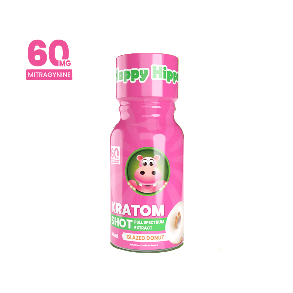 Happy Hippo Kratom Extract Liquid Shots 60-120mg 59mL Bottle - 12pc Display - Image 5