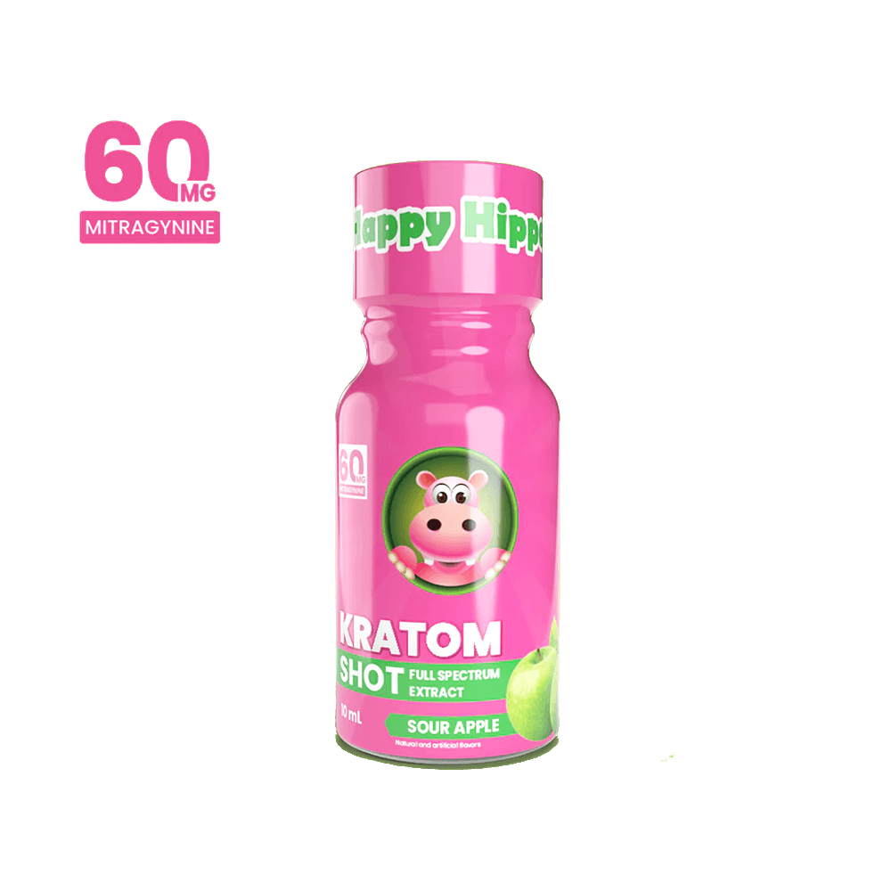 Happy Hippo Kratom Extract Liquid Shots 60-120mg 59mL Bottle - 12pc Display - Image 7