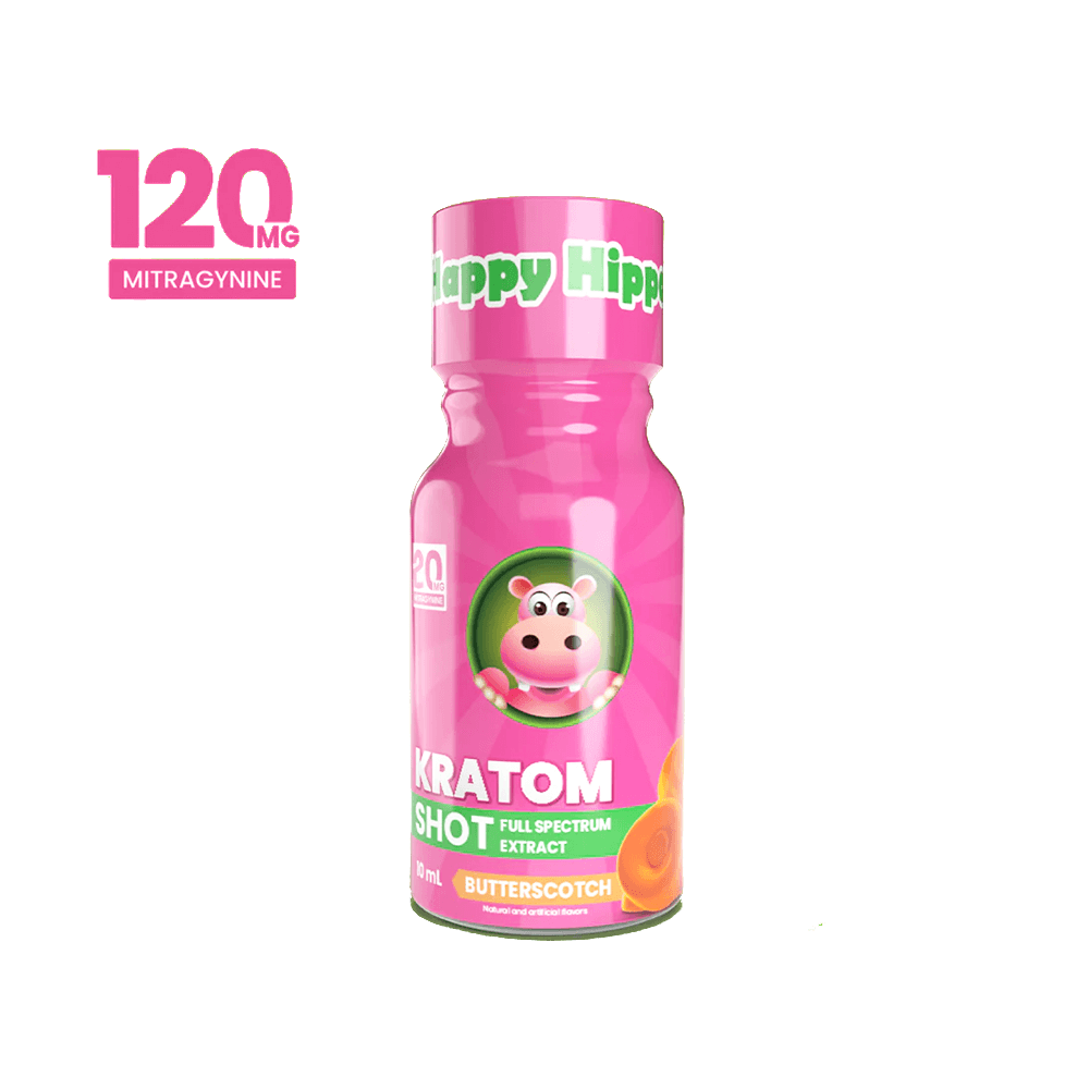 Happy Hippo Kratom Extract Liquid Shots 60-120mg 59mL Bottle - 12pc Display - Image 4