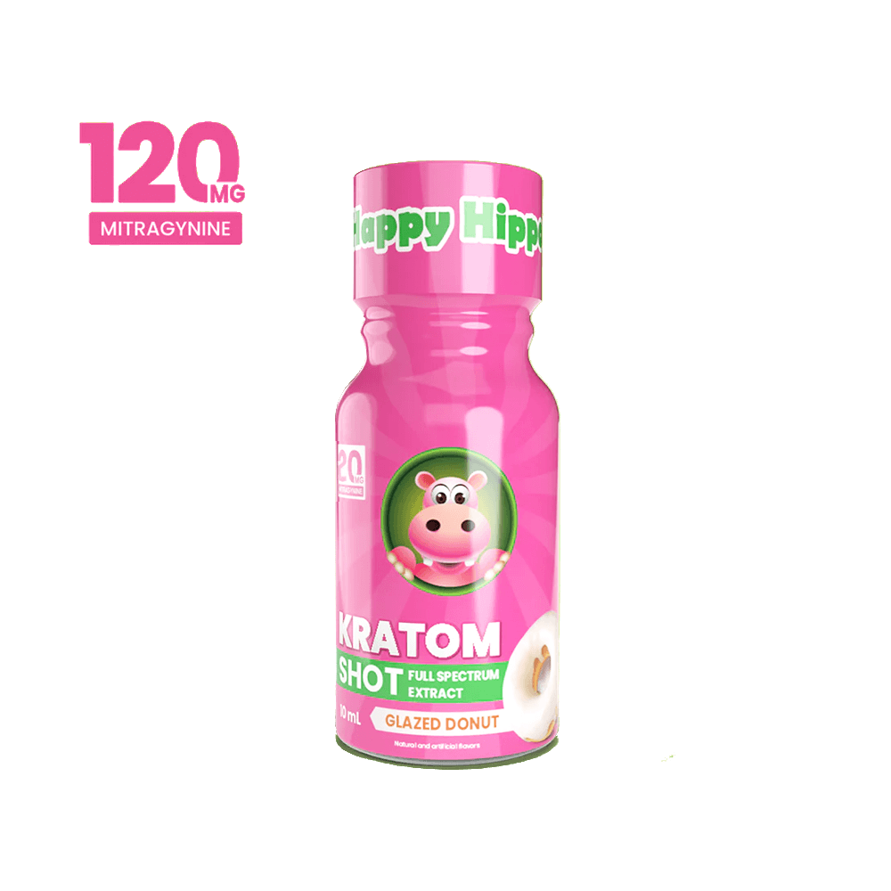 Happy Hippo Kratom Extract Liquid Shots 60-120mg 59mL Bottle - 12pc Display - Image 6