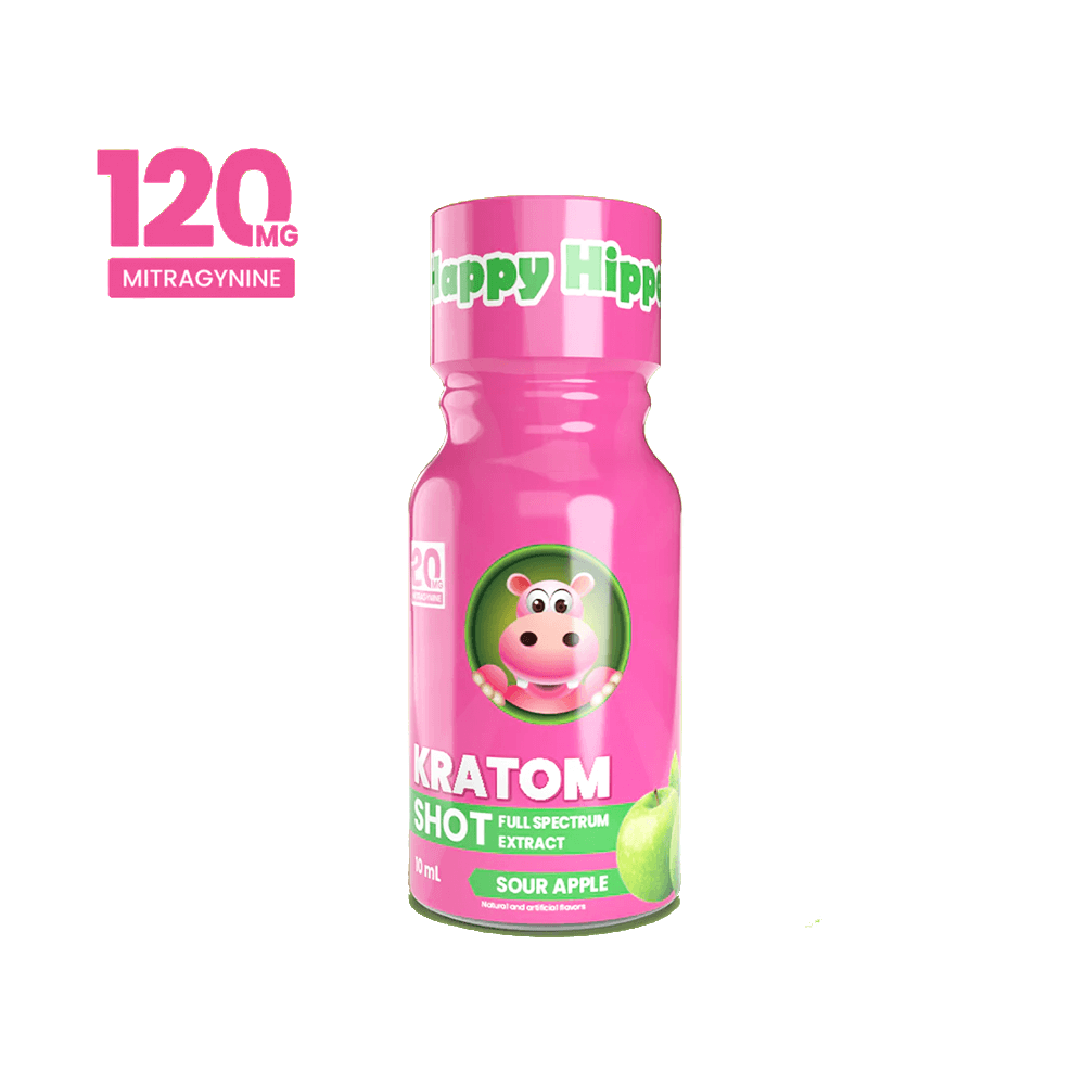 Happy Hippo Kratom Extract Liquid Shots 60-120mg 59mL Bottle - 12pc Display - Image 8