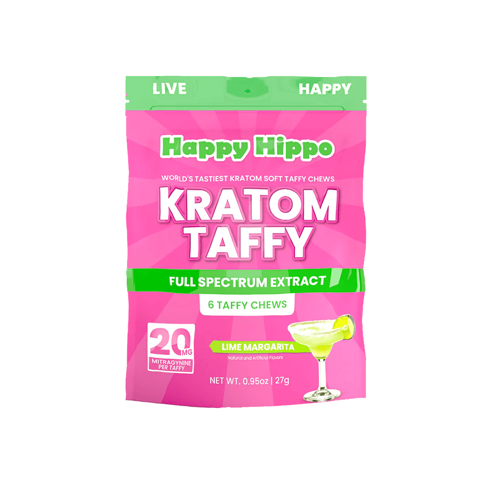 Happy Hippo Kratom Taffy Chews 120mg 6pc Pouch - 12pc Display - Image 3