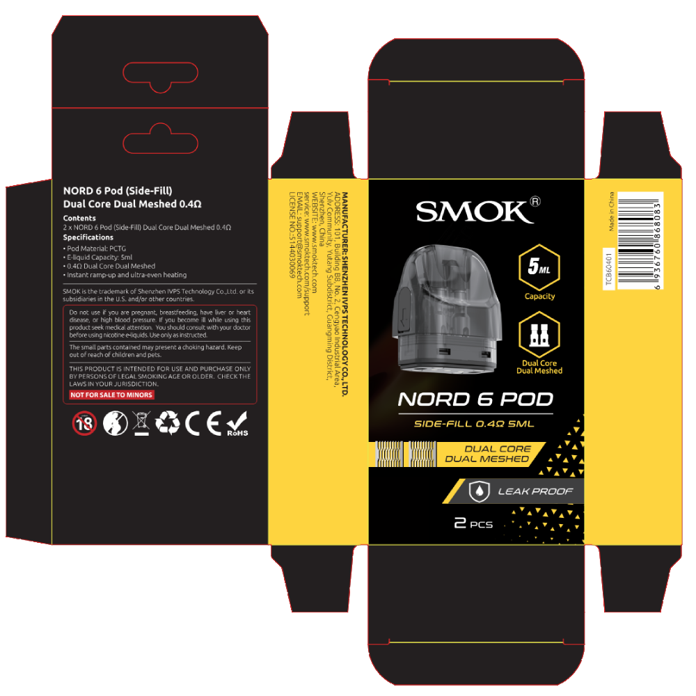 SMOK Nord 6 (Pods)(2-Pack) 5mL Side-Fill