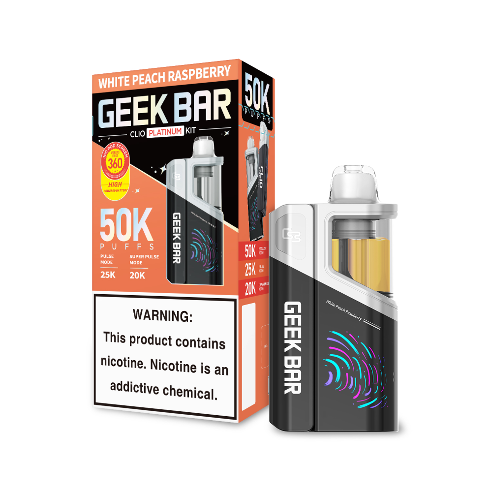 Geek Bar Clio Platinum (Dispo KIT)(50000Puff)(16mL) Dispo + Power Dock - MOQ 5 - Image 3