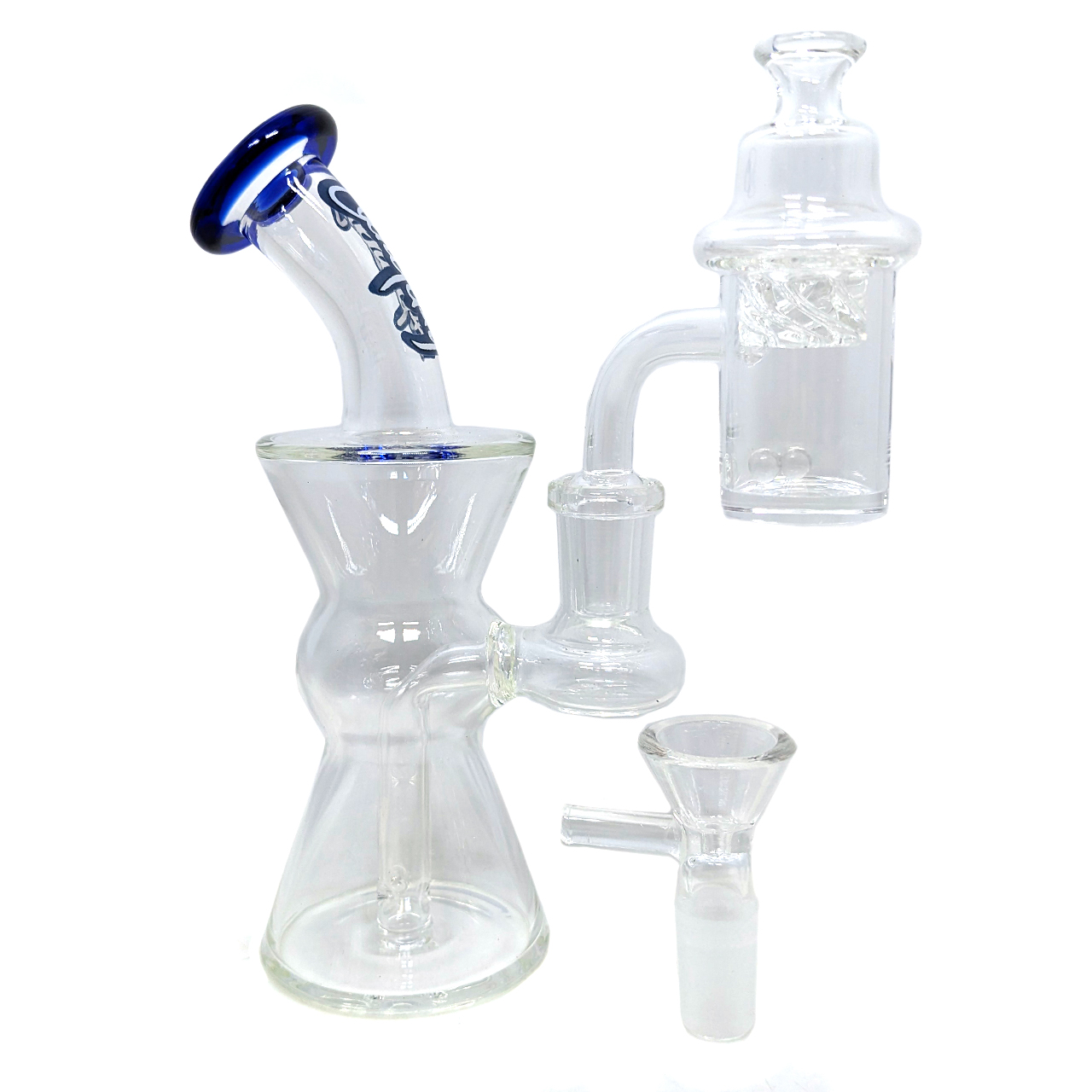 Dogg Lbs (Water Pipe) DLWP0031-0032 6" Everyday Mini Rig Hourglass Box Set with Banger & Carb Cap - Image 5