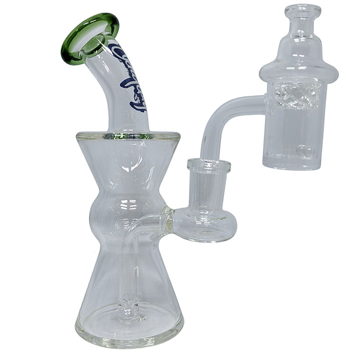 Dogg Lbs (Water Pipe) DLWP0031-0032 6" Everyday Mini Rig Hourglass Box Set with Banger & Carb Cap - Image 4